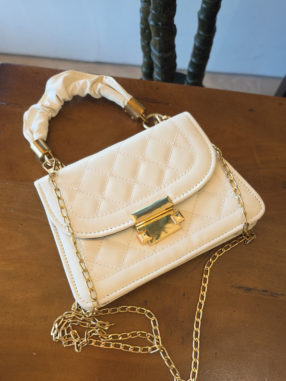 Quilted Crossbody Bag in White